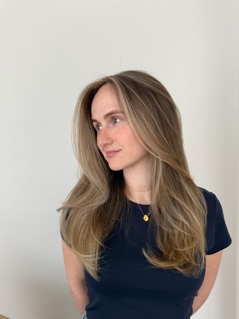 Mushroom-toned blonde with blended root